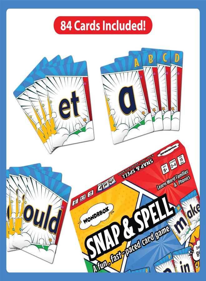 WONDRBOX Educational Card Game - Snap and Spell, Fun Learning Toys & Games for Kids, Learn Word Families & Phonics Activity, Creative Word Play, Gifts for Boys & Girls Ages 5, 6, 7, 8 - Image 4